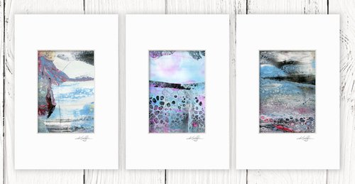 Abstract Dreams Collection 1 - 3 Small Matted paintings by Kathy Morton Stanion by Kathy Morton Stanion