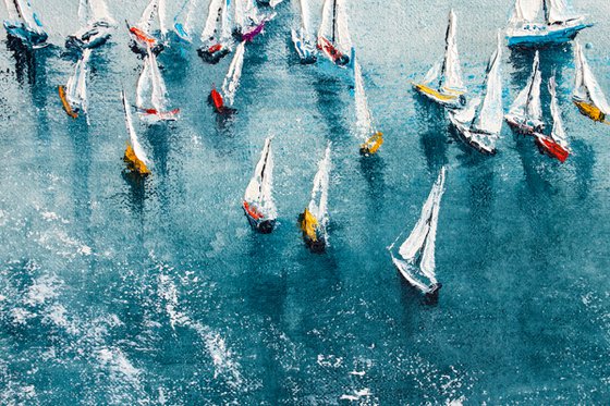 "Yachts in the sea " ships, seascape