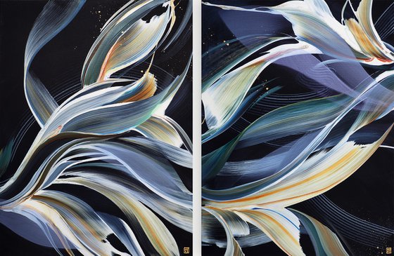 Moonlit Path Diptych