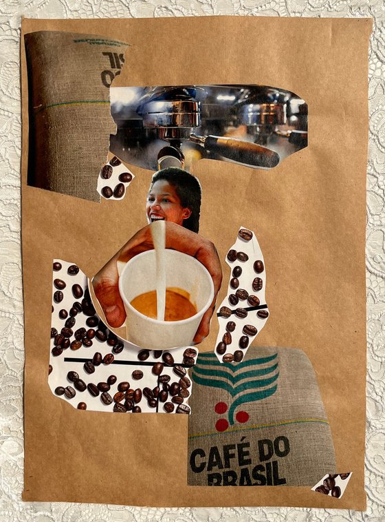 Woman Coffe Time Collage