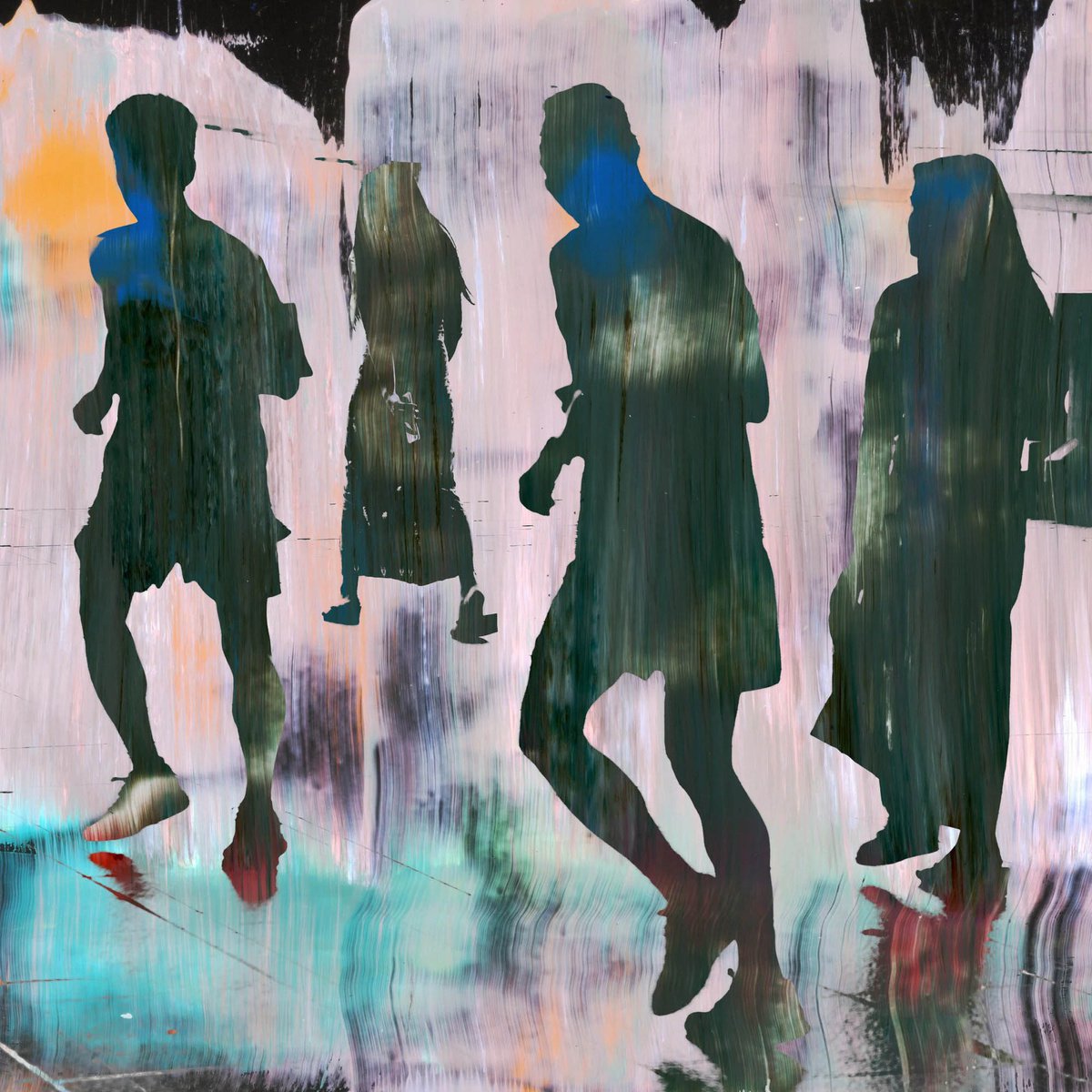 Abstract Cityscapes Photograph By Sven Pfrommer, 39 X 39", Singapore Blur Iii, Original Artwork