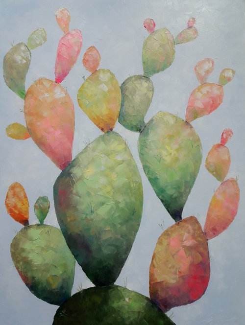 Cactus Painting by Kseniya Kovalenko