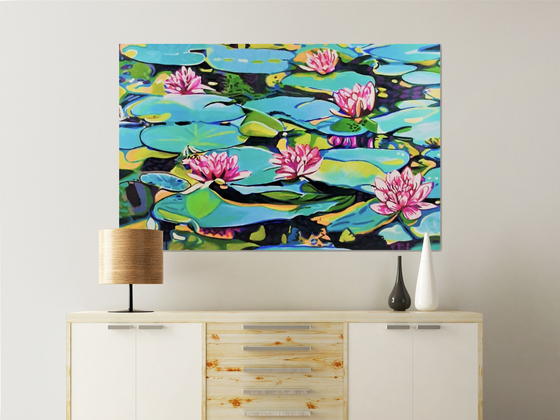 XXXL Water Lilies / 140 x 90 x 3 cm