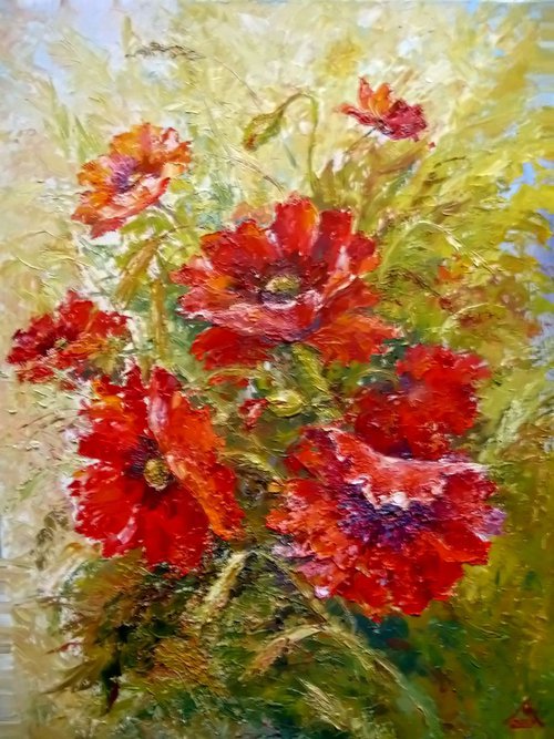 Poppies red by Liubov Ponomarova