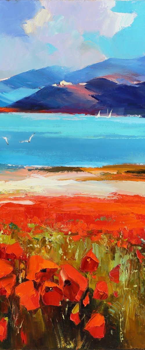 Wind Through Red Poppies by Tetiana Bond