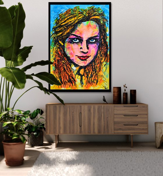 Neon - XL Abstract Original Modern Abstract Art Painting Portrait