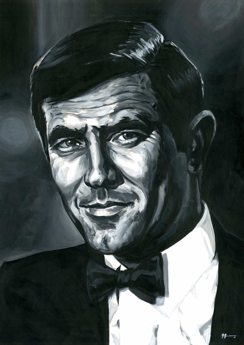 George Lazenby - James Bond 007 By Alex Stutchbury, 18 X 25, Artwork For Sale On Artfinder