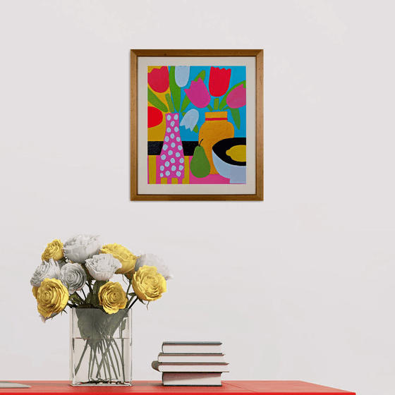 Still Life with 7 Tulips