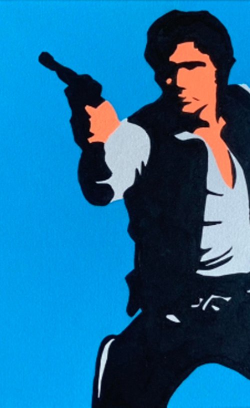 Han Solo Start Wars Original Pop Art Canvas Painting by Dominic Joyce