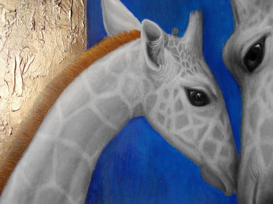 animal painting "White Giraffes"