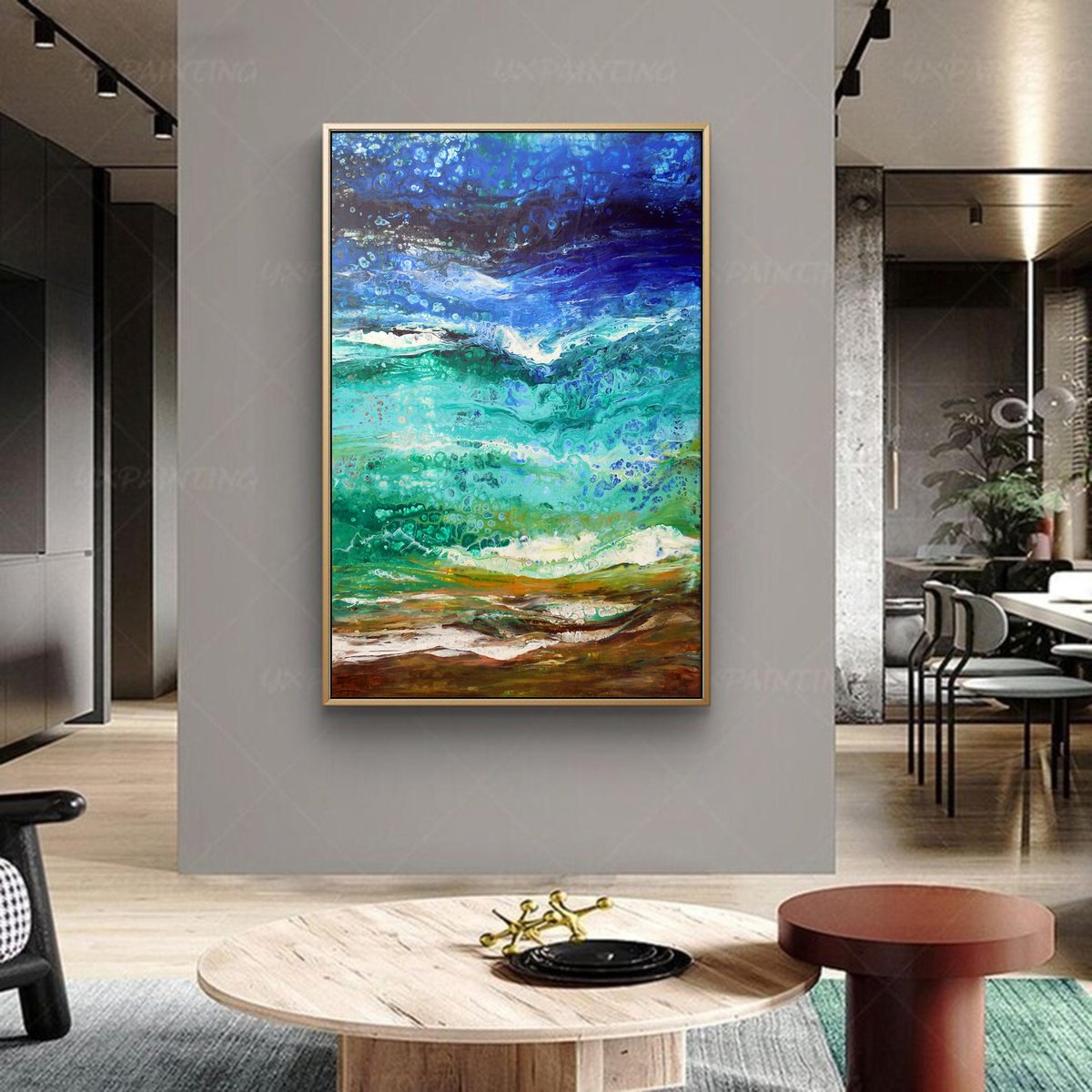 Abstract Landscape Acrylic Painting By Areti Ampi, 28 X 39, The Sound Of The Sea #, Original Artwork