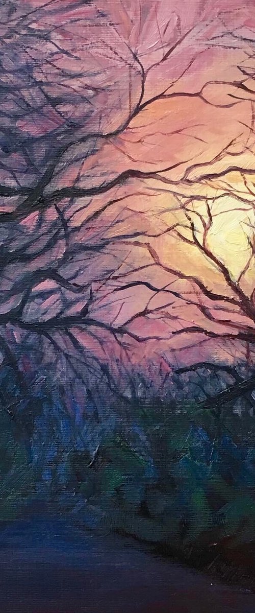 Sunset Over Highwood Hill (II) by Diana Sandetskaya