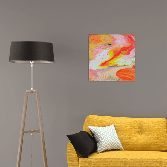 "I Can't Stay Mad At You" - Original Abstract PMS Fluid Acrylic Painting - 24 x 24 inches