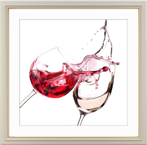Red and White Wine Splash