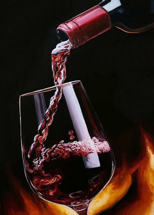 Glass of Wine by Elena Adele Dmitrenko
