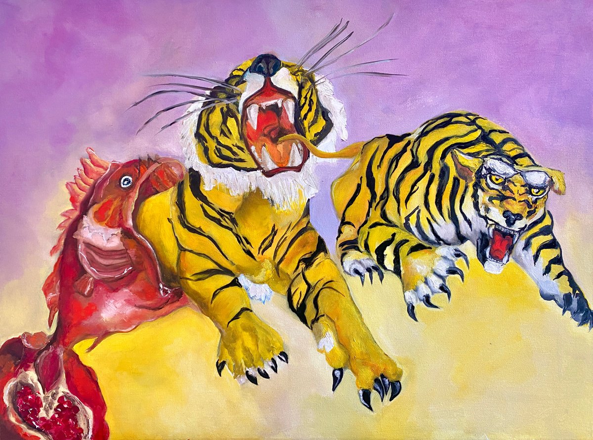 Expressive Oil Painting , Solar Jump By Lina Redford, 32 X 24, Artwork For Sale On Artfinder