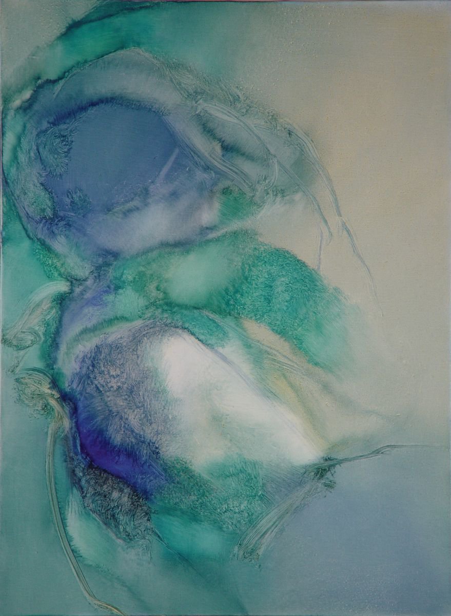 Abstract Oil Painting By Frederic Belaubre, 24 X 32, Metafigure #21, 60X81 Cm, Original Artwork