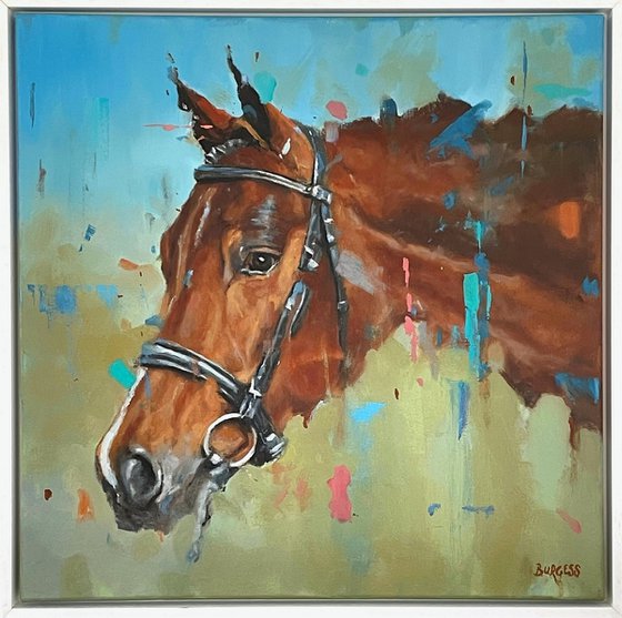 Brandy - Framed Horse Oil Painting - 55cm x 55cm