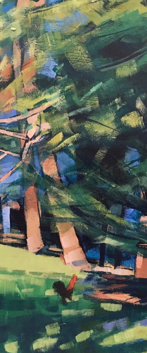 Roosters in the pines by Stuart Roper