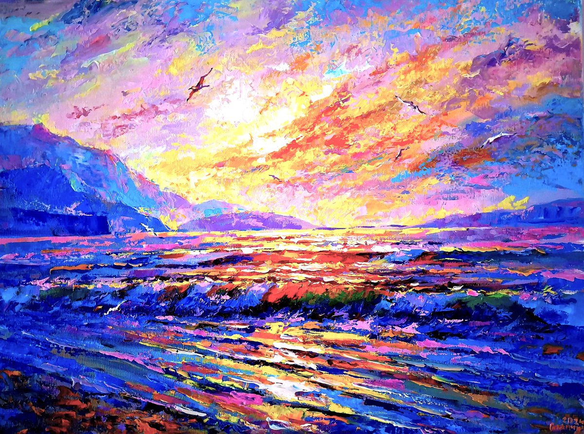 Sunrise on sea by Andrej Ostapchuk