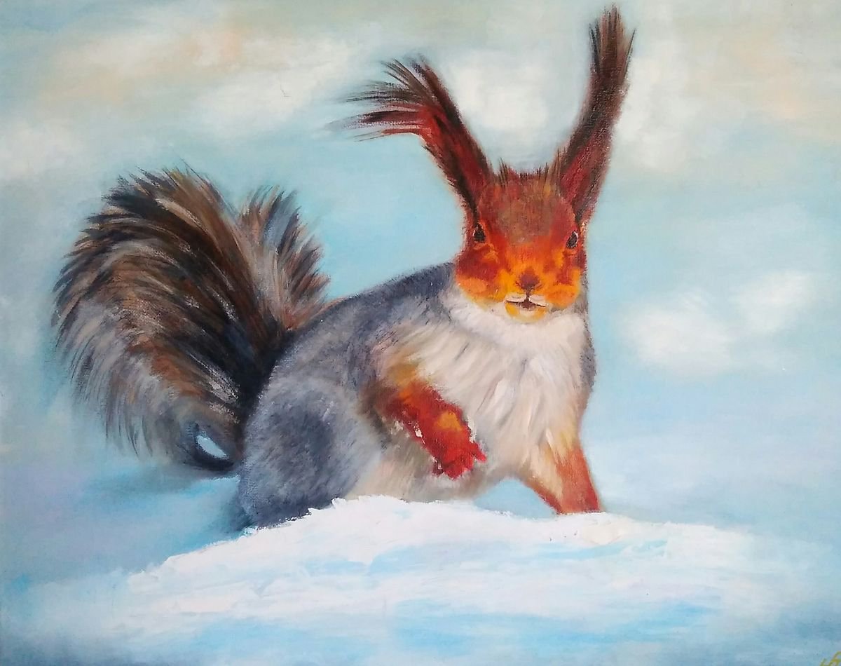 Squirrel, 50*40 cm. by Yulia Berseneva