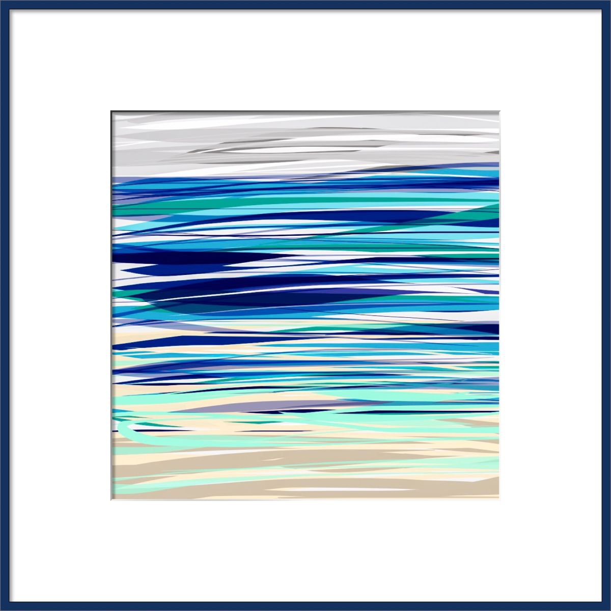 Expressive Abstract Print By Shabs Beigh, 18 X 18", Digital Seascape, Original Artwork