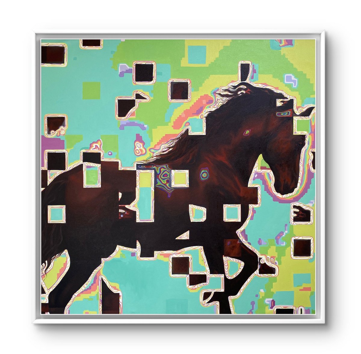 Animal Oil Painting By Athaang Art, 48 X 48, Vibes, Original Artwork