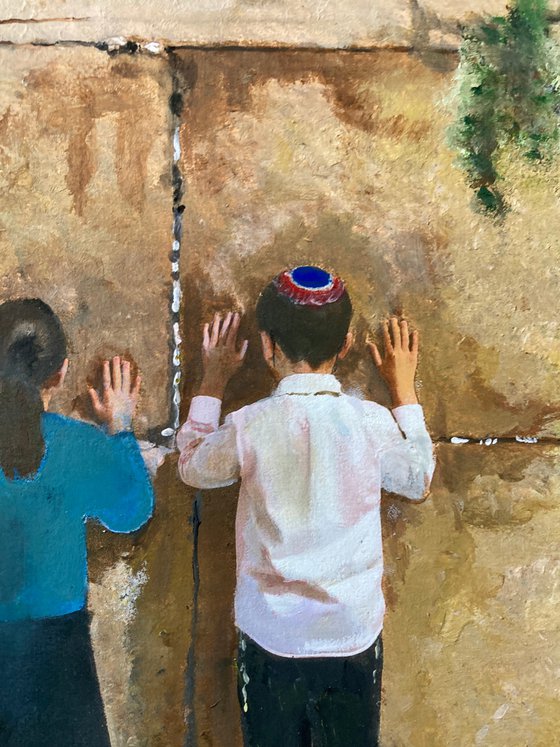 Children at the Western Wall
