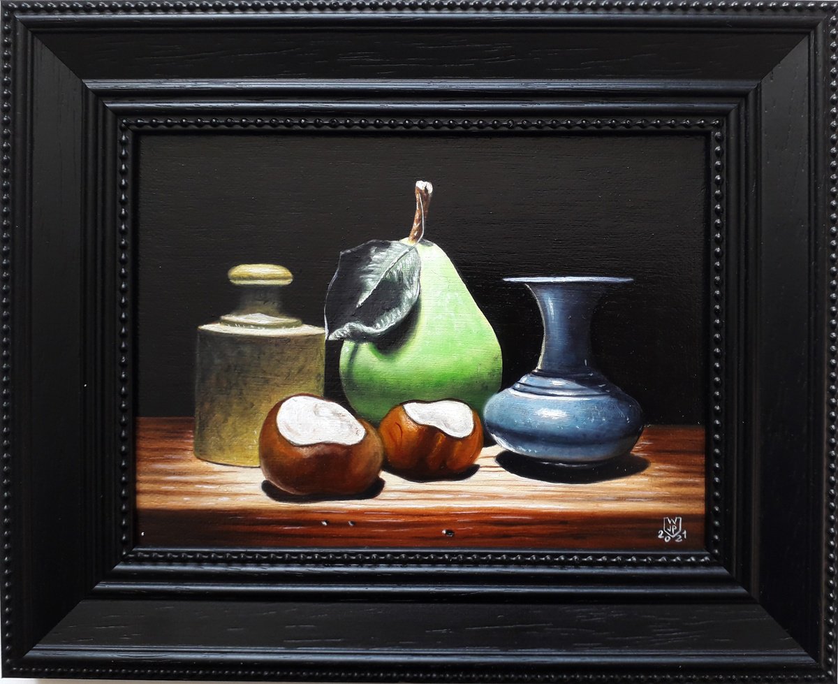 Green pear with conkers by Jean-Pierre Walter