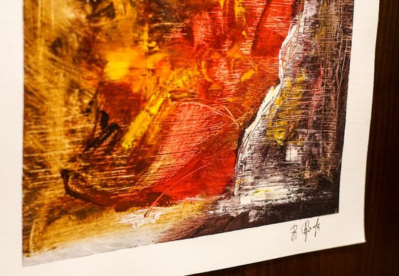 Abstract Original Painting On Unframed A3 Paper.
