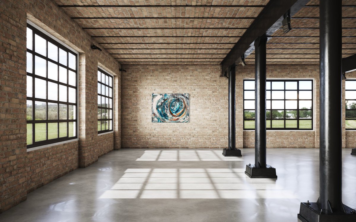 Organic Abstract Acrylic Painting By Tiny De Bruin, 59 X 47", Into The Vortex, Original Artwork