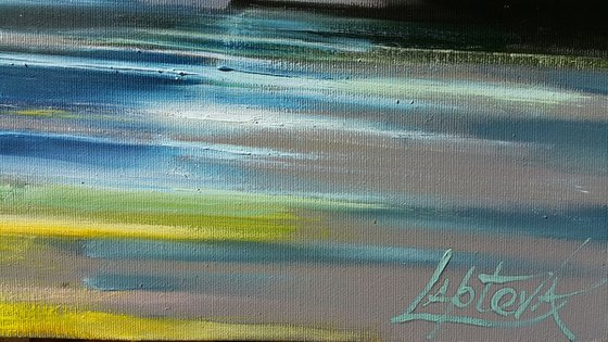 " To be first "  - abstract painting, oil original large artwork, canvas