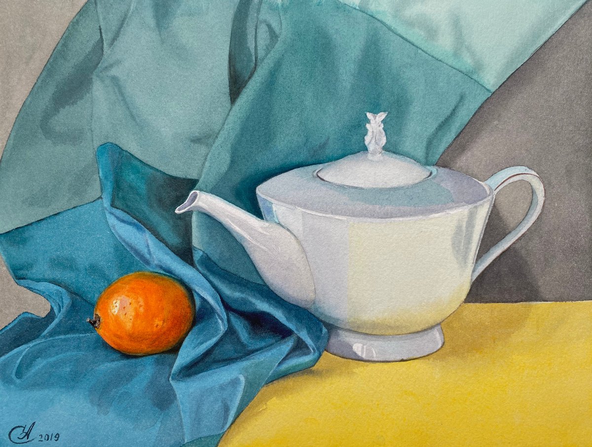 Still life with teapot by Alla Semenova