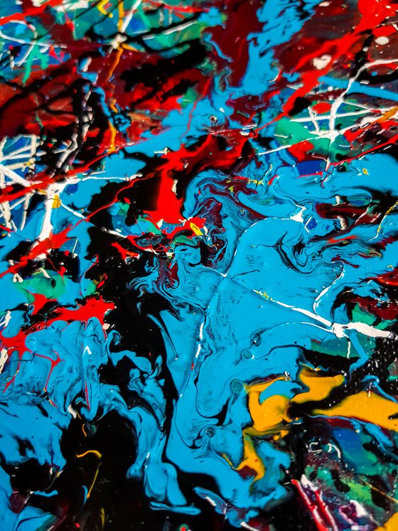 - Separita - (W)120x(H)106 cm. Style of JACKSON POLLOCK. Abstract Expressionism Painting