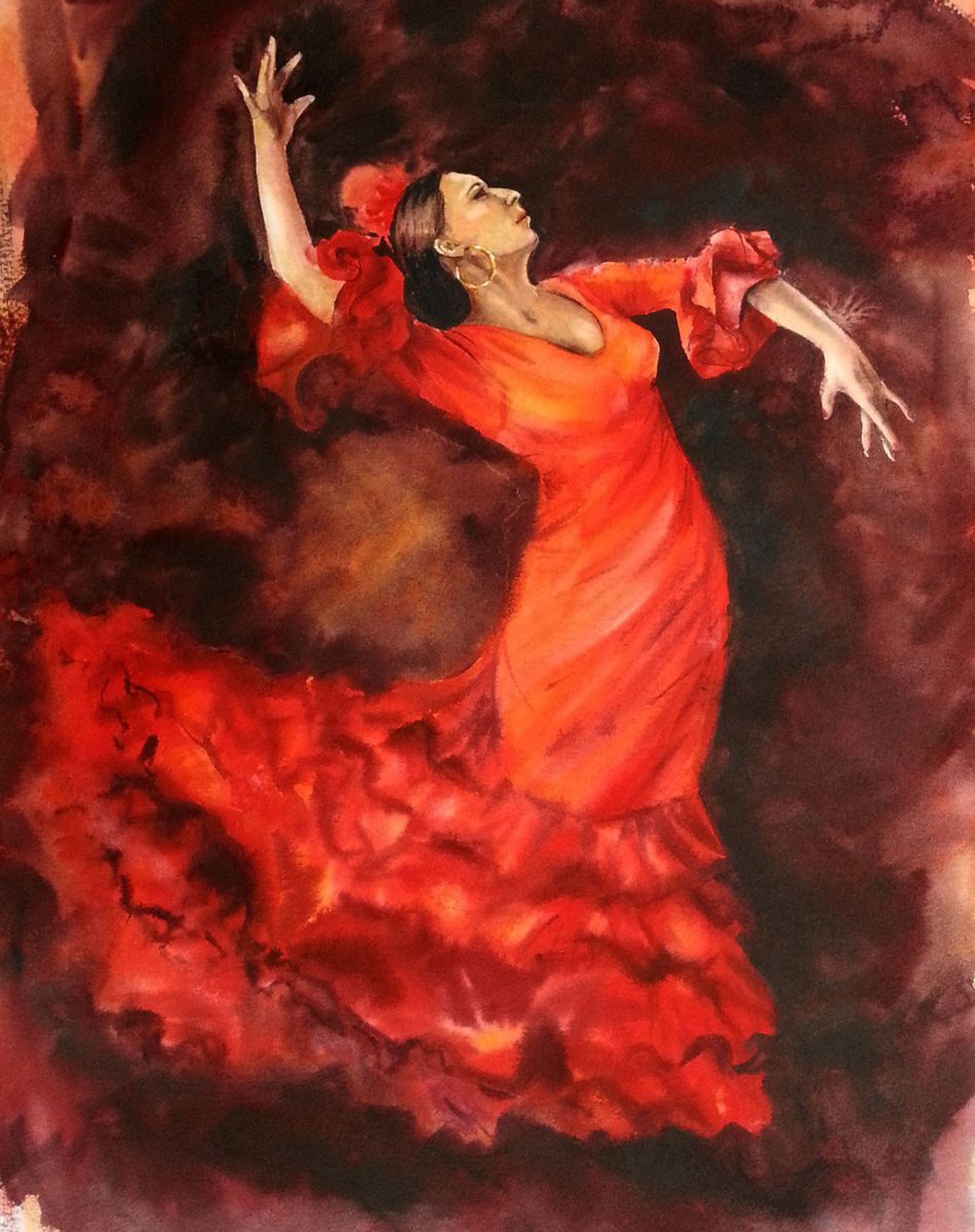 Flamenco Dancer In Red Dress Artfinder