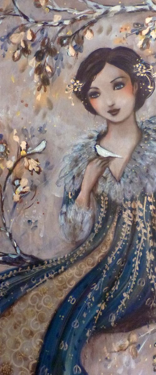 Up there, it's so sweet" acrylic on canvas ,65x54cm by Loetitia Pillault
