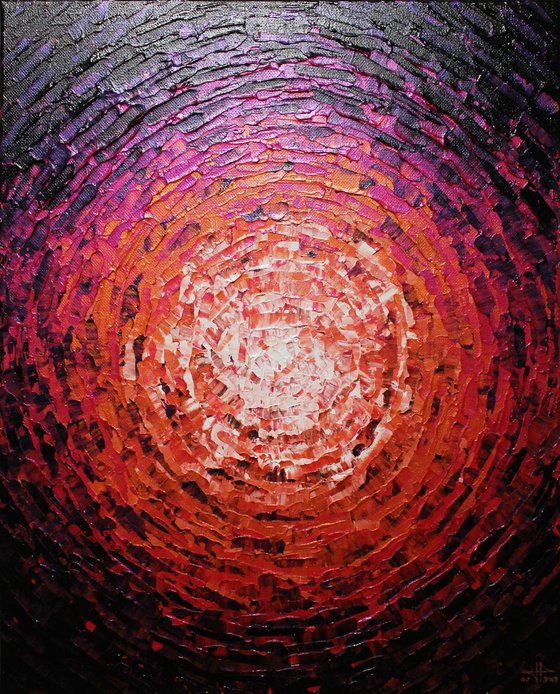 Shine of iridescent orange pink glow