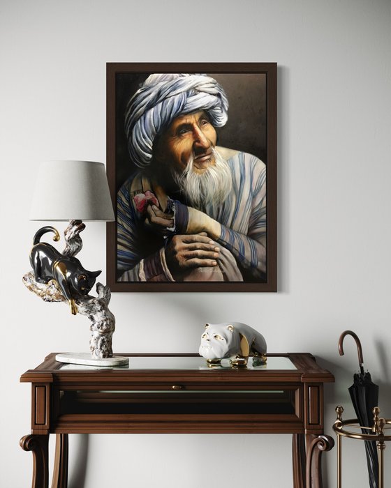 Monk with a rose