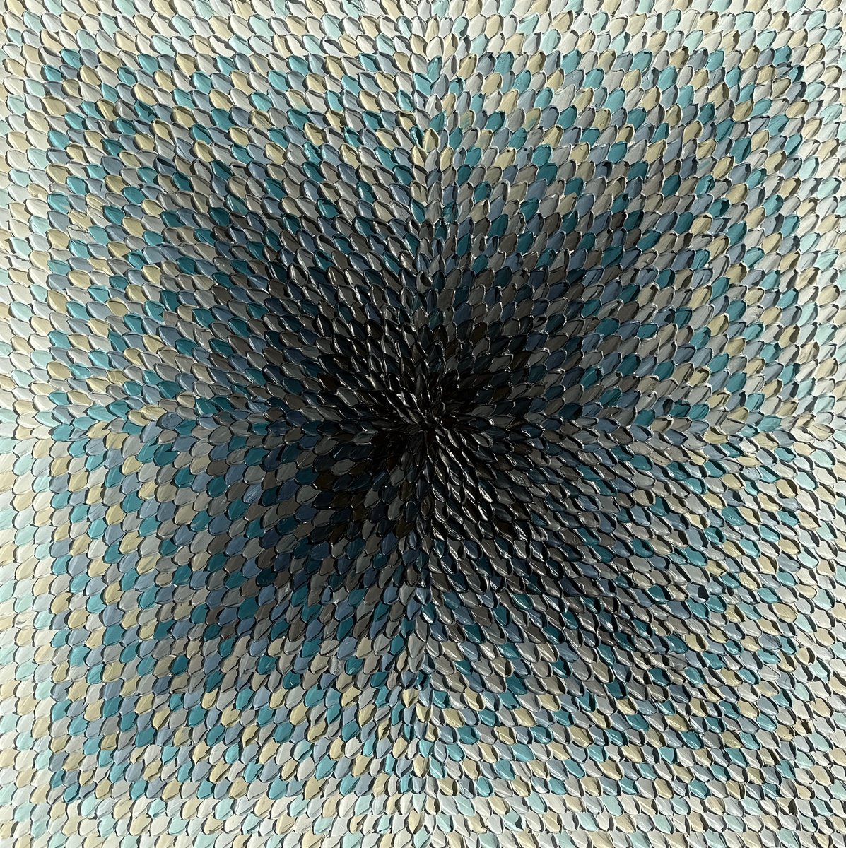 Geometric Abstract Acrylic Painting By Guzaliya Xavier, 36 X 36, It Is Not Alway Black&White Ii, Original Artwork