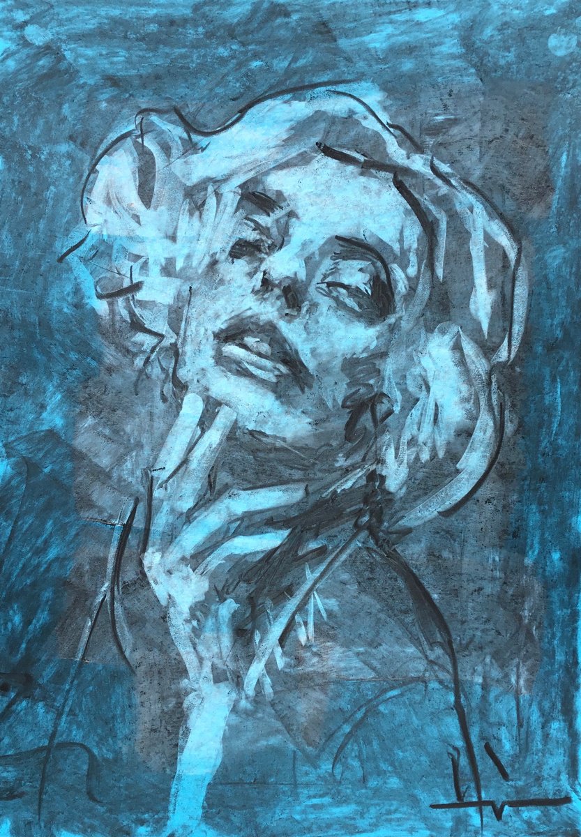 Expressive Charcoal Drawing , Once In A Lifetime By Dominique Deve, 9 X 13, Artwork For Sale On Artfinder