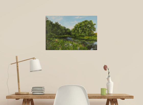 On the river. Sunny Day. Summer landscape