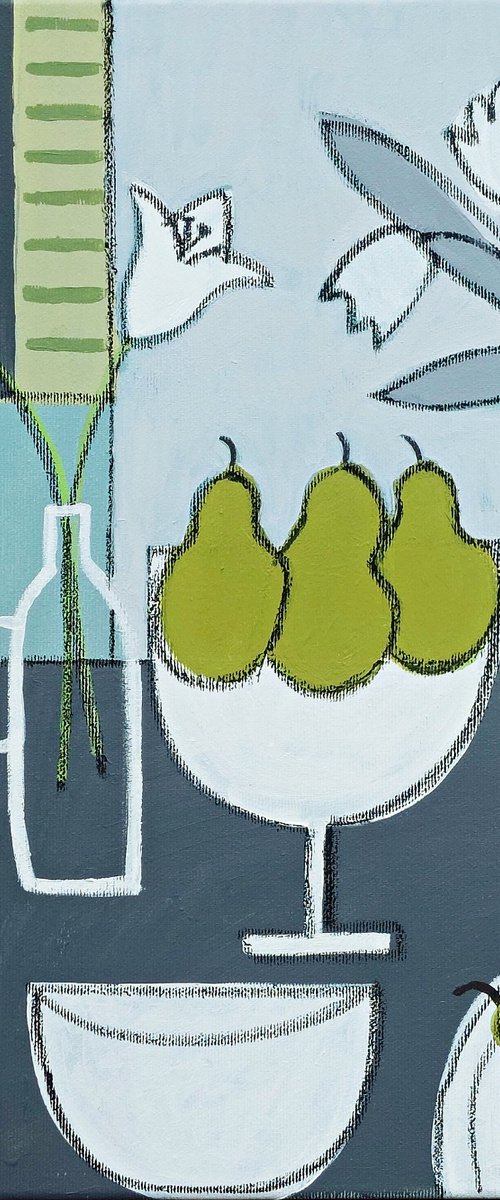 Still Life with 4 Pears II by Jan Rippingham
