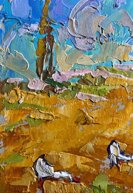 Geese in the autumn steppes