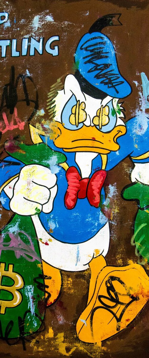 Donald Bitcoin Rush by Carlos Pun Art