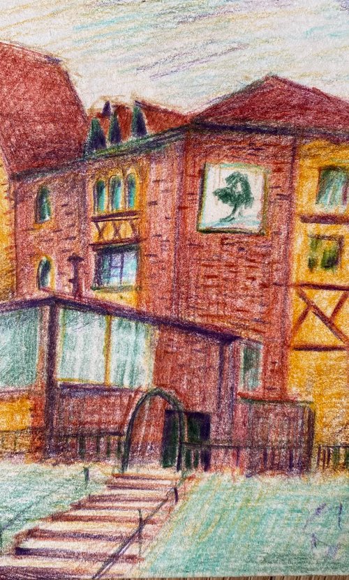 Gingerbread House - pencil drawing by Anna Boginskaia