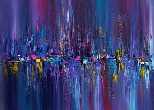 Purple Violet Soundwaves by Richard Vloemans