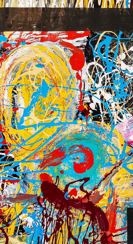 -Swing- Abstract expressionism JACKSON POLLOCK style enamel and oil on canvas.