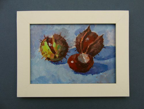 still life with chestnuts by Goran Žigolić Watercolors