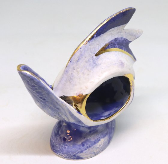 Blue Bird stoneware sculpture