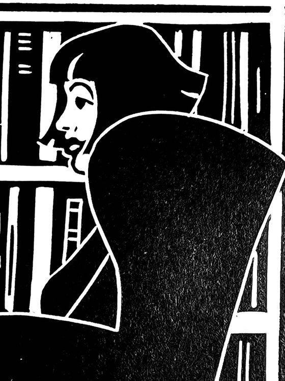 Open Book – Linocut Print